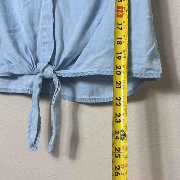 Cloth & Stone Tie-Front Chambray Buttondown Sleeveless Shirt Size Large - Picture 10 of 10